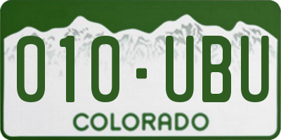 CO license plate 010UBU