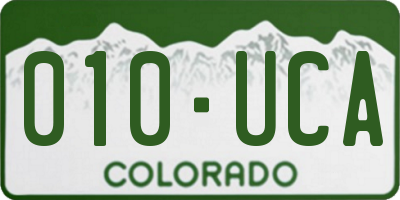 CO license plate 010UCA