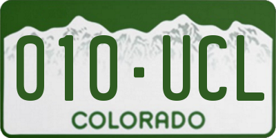 CO license plate 010UCL