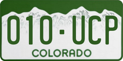 CO license plate 010UCP