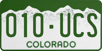 CO license plate 010UCS