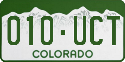 CO license plate 010UCT