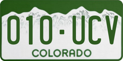 CO license plate 010UCV