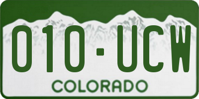 CO license plate 010UCW