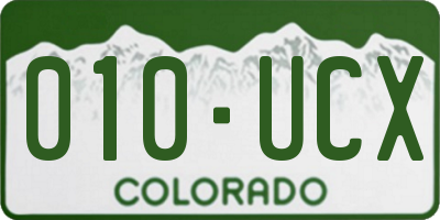 CO license plate 010UCX