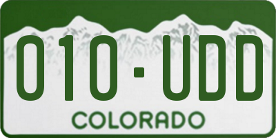 CO license plate 010UDD