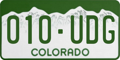 CO license plate 010UDG