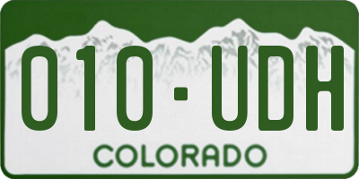CO license plate 010UDH