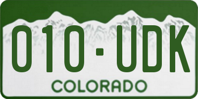 CO license plate 010UDK