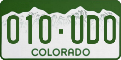 CO license plate 010UDO