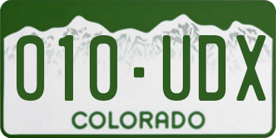 CO license plate 010UDX
