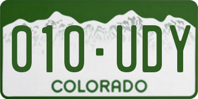 CO license plate 010UDY