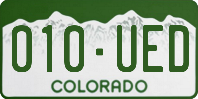 CO license plate 010UED