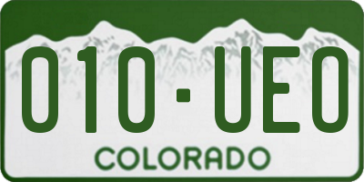CO license plate 010UEO