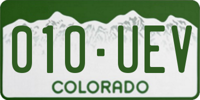 CO license plate 010UEV