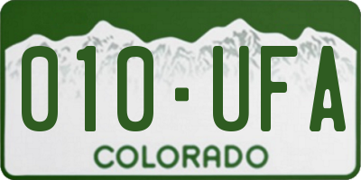 CO license plate 010UFA