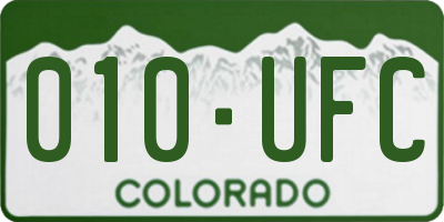 CO license plate 010UFC
