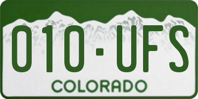 CO license plate 010UFS