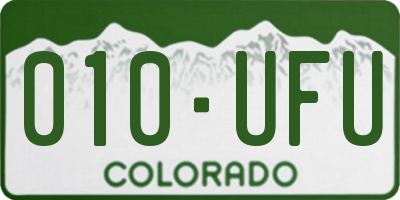 CO license plate 010UFU
