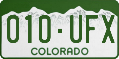 CO license plate 010UFX
