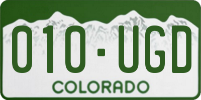CO license plate 010UGD