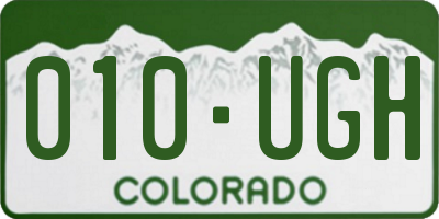 CO license plate 010UGH