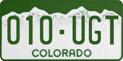 CO license plate 010UGT