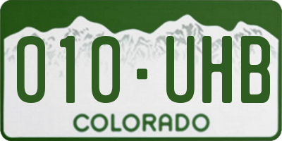 CO license plate 010UHB