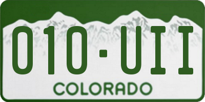 CO license plate 010UII