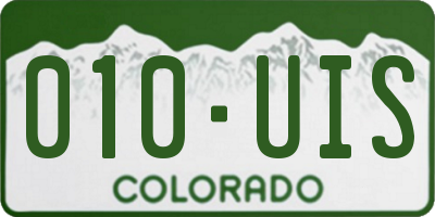 CO license plate 010UIS