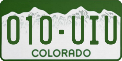 CO license plate 010UIU