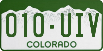 CO license plate 010UIV