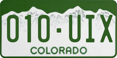 CO license plate 010UIX