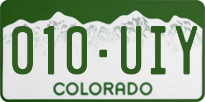 CO license plate 010UIY