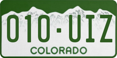 CO license plate 010UIZ