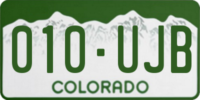CO license plate 010UJB