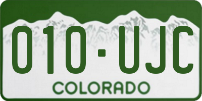 CO license plate 010UJC