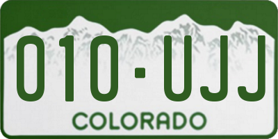 CO license plate 010UJJ