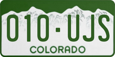 CO license plate 010UJS
