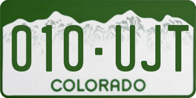 CO license plate 010UJT