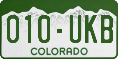 CO license plate 010UKB