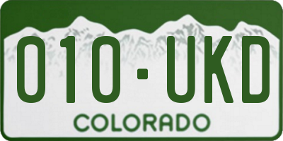 CO license plate 010UKD