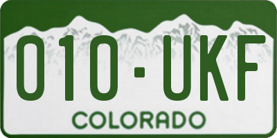 CO license plate 010UKF