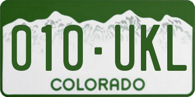 CO license plate 010UKL
