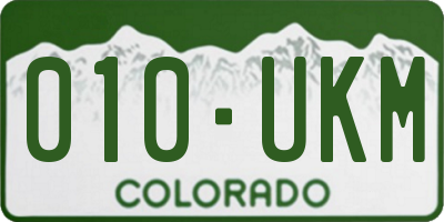 CO license plate 010UKM