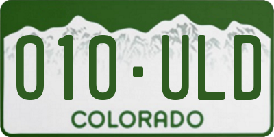 CO license plate 010ULD