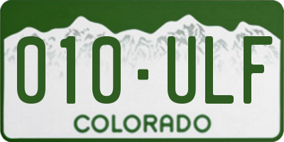 CO license plate 010ULF