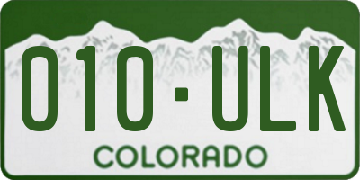 CO license plate 010ULK