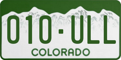 CO license plate 010ULL