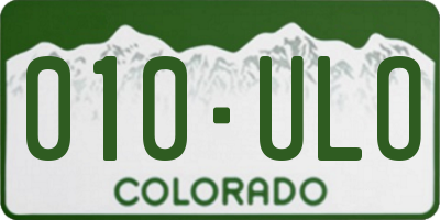 CO license plate 010ULO